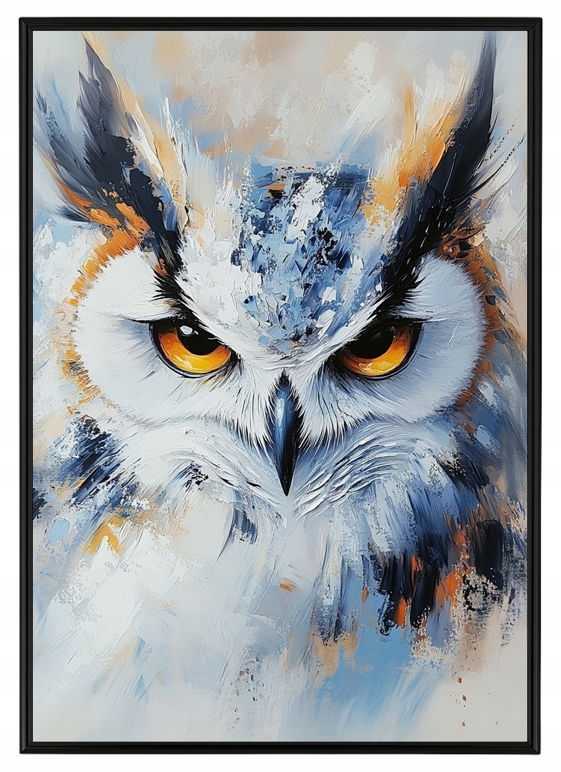Plakát Rámeček Hliník Olej Portrét Příroda Pták Sova Moudrost Pozor 70x100