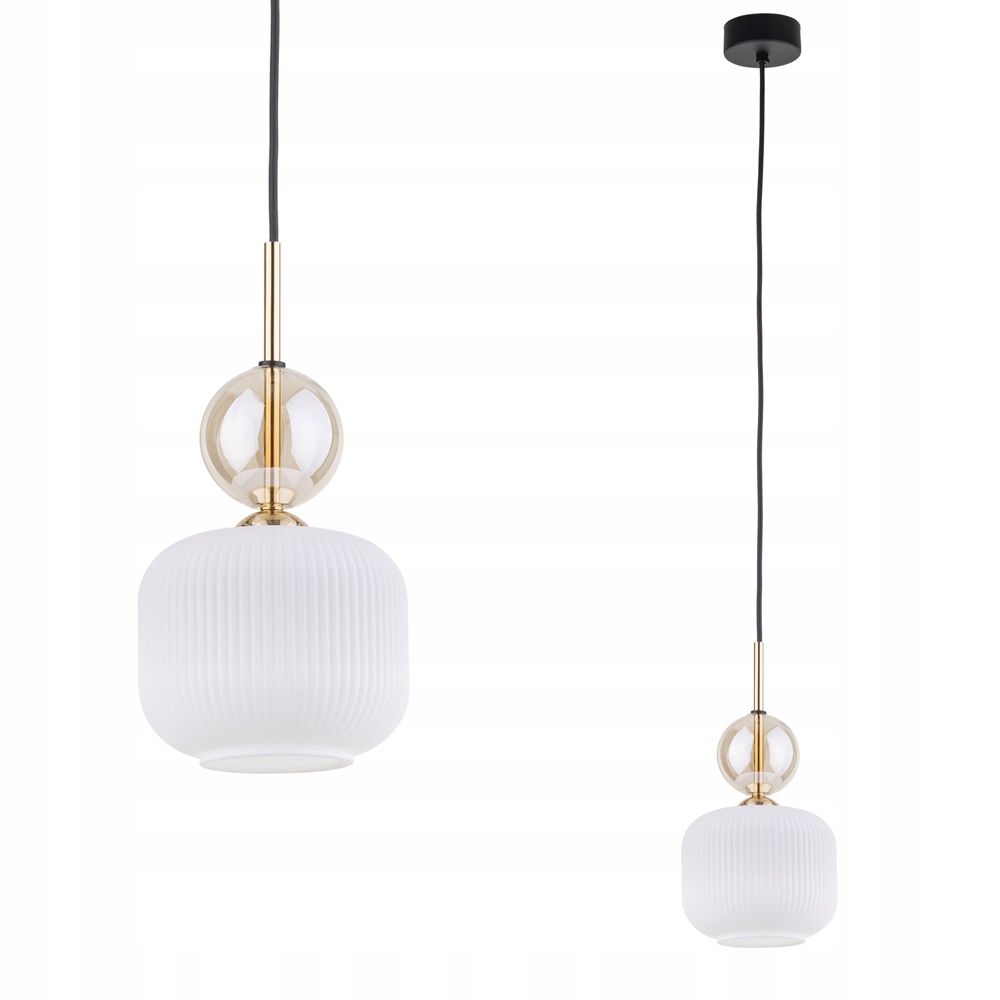 Lampa wisząca Sophia Cognac biały szklany klosik E14 do salonu Tk Lighting