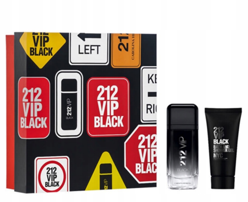 Dárková sada Carolina Herrera 212 Vip Black Edp 100 ml gel 100 ml