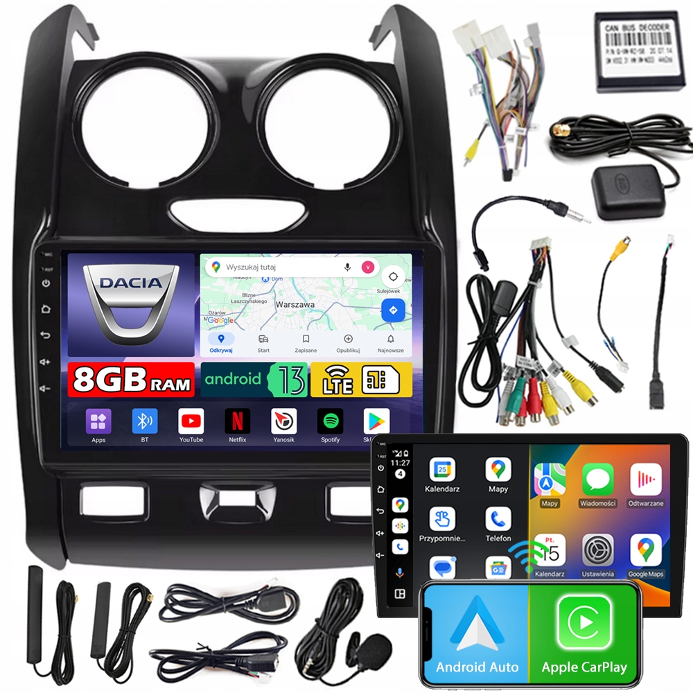 Autorádio Ncs ZQ9 Dacia Duster 2014-2017 Android Navigácia 8GB Lte