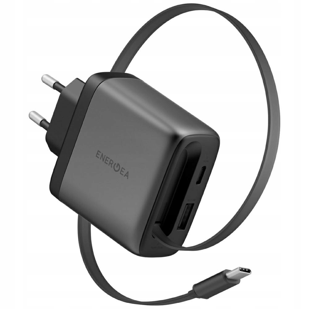 Energea Nabíječka Ampcharge Arc Pro Usb-a Usb-c Pd/pps QC3.0 Navíjecí Kabel