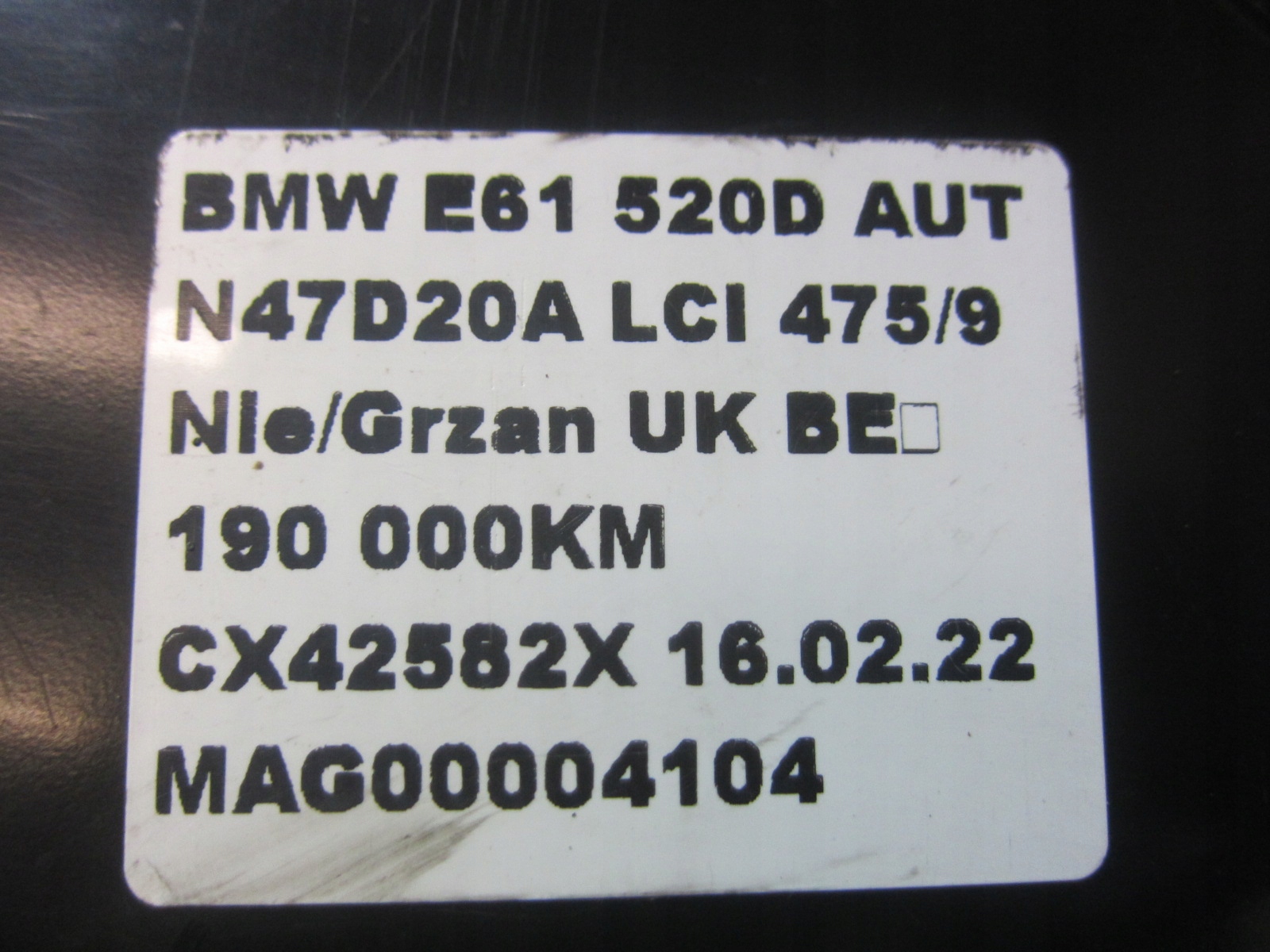 BMW E60 E61 support panel for radiators pillar iron 2.0D 3.0D 51647033741 7033741