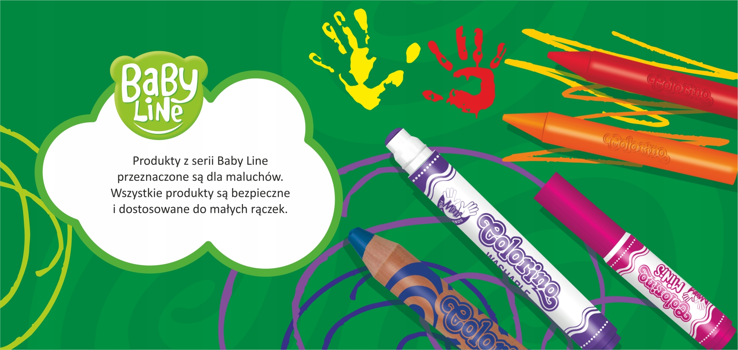 COLORINO BABY LINE FLAMASTRY ZMYWALNE DLA MALUCHÓW 8 kolorów Marka Colorino