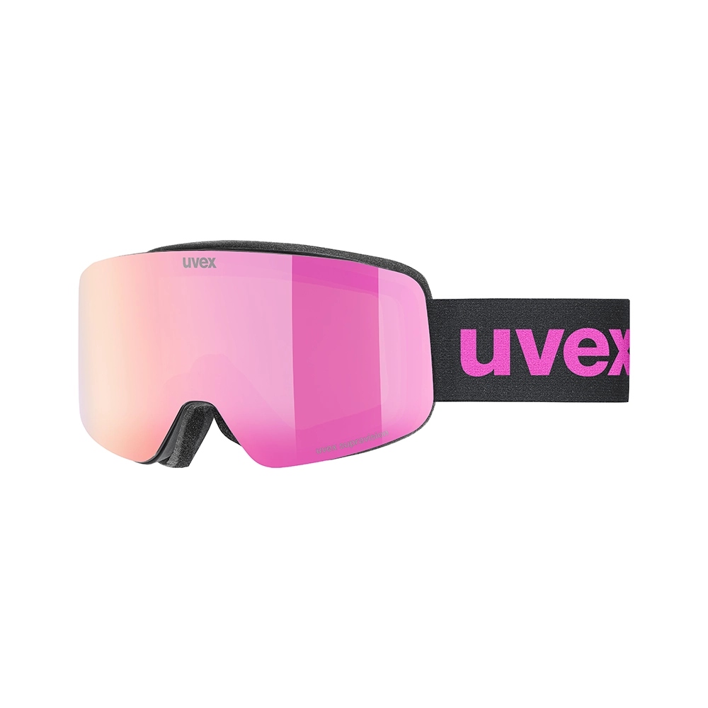 Dětské lyžařské brýle Uvex Pwdr Fm černé matné/zrcadlové pink zelené čiré