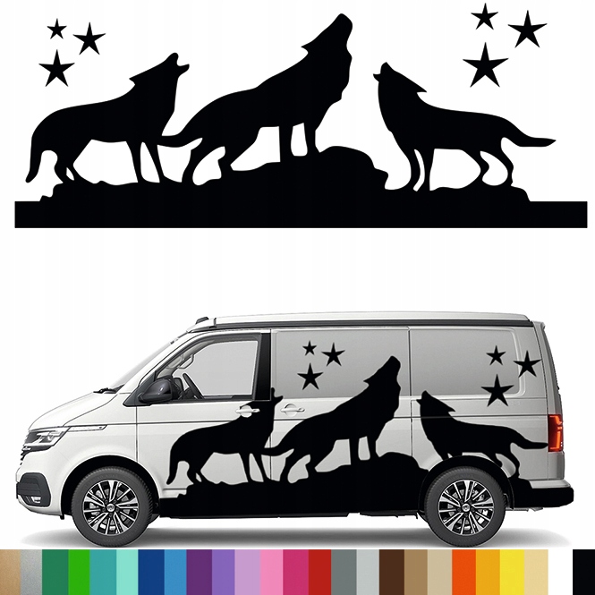 NAKLEJKA Grafika na kamper Przyczepę WILK WILKI WOLF WILD NATURE 90x228 EAN (GTIN) 5904024875833