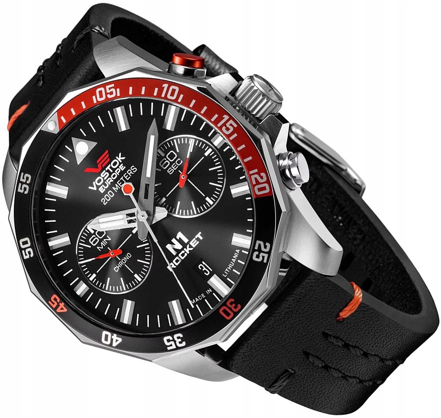 Pánské Hodinky Vostok Europe Rocket Černé Chrono Limitované Vodotěsné