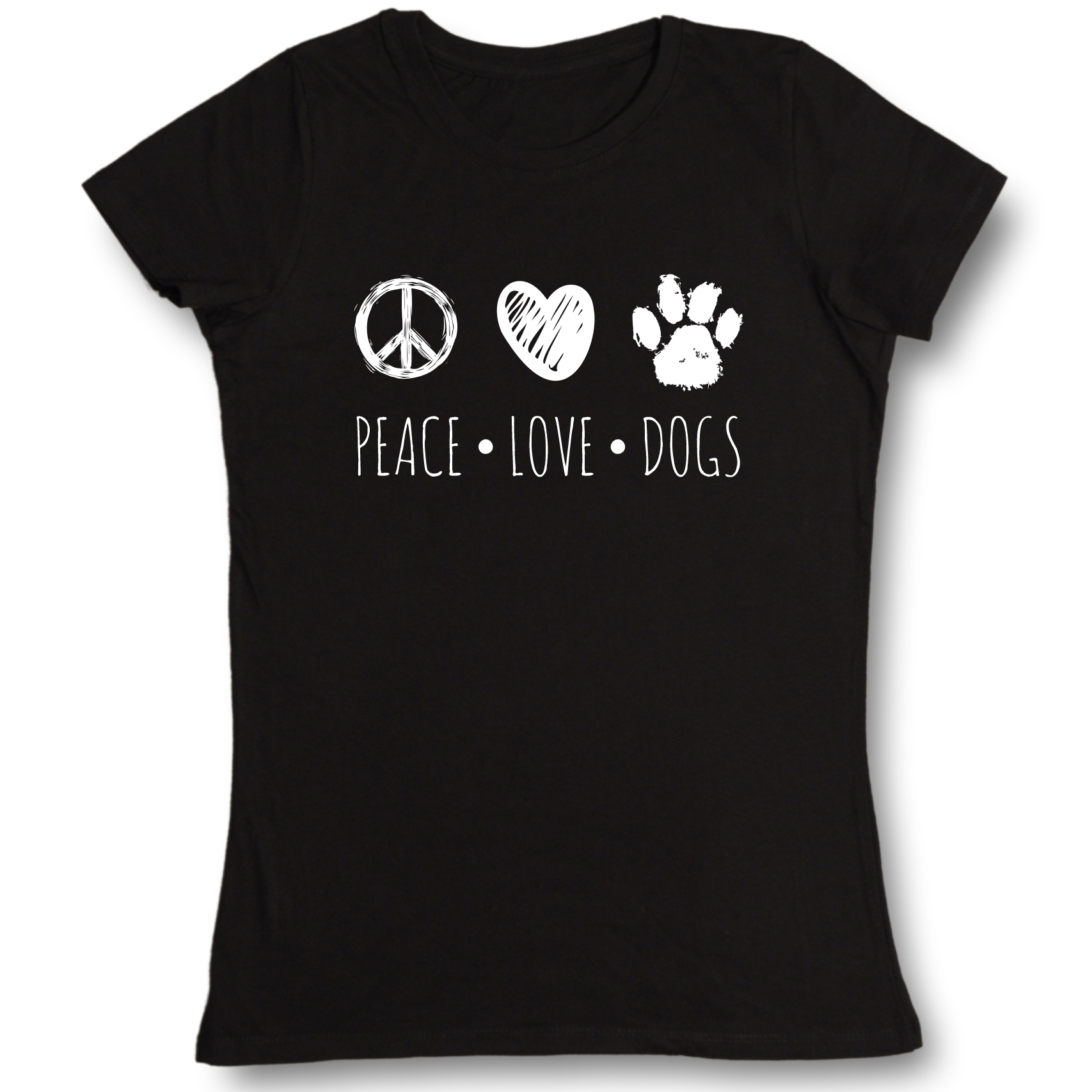 

Koszulka damska dla kochających Psy Peace Love XL