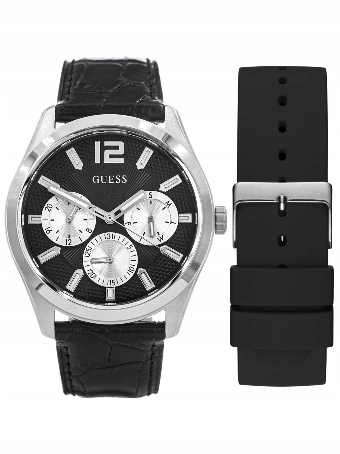 Pánské Hodinky Guess GW0809G1 Zen Černé Na Řemínku Datumovka Neobrite 50 M