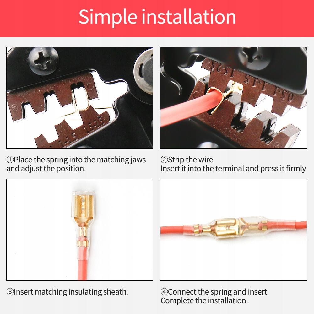 ZACISKARKA PRASKA KONEKTORÓW NIEIZOLOWANYCH KABLI SN-48B Narzędzia Ręczne Kod producenta ZREE TL2366 SN-48B ZACISKARKA