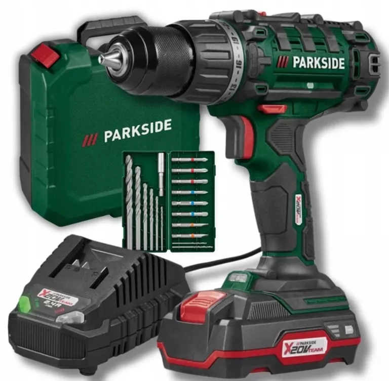 Parkside Pabs 20-LI G8 Akumulatorowa Wiertarkowkrętarka Zestaw Z Aku I Ład