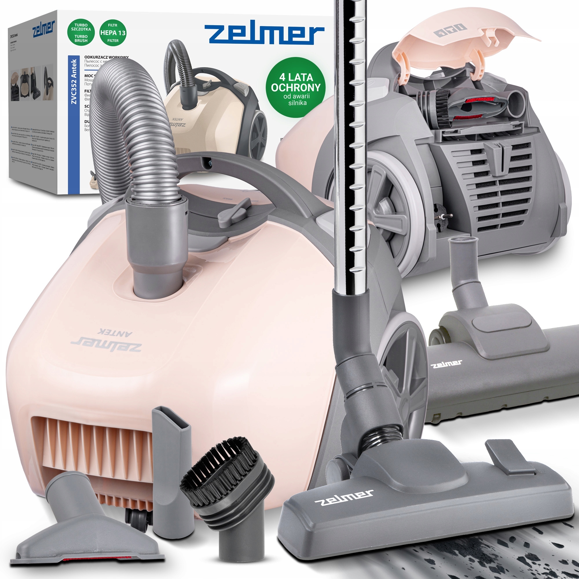 Vysavač Zelmer Antek Tradiční S Hepa Filtrem Turbokartáč 900 W