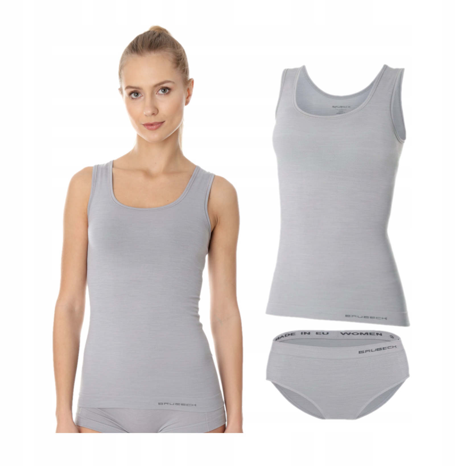 Brubeck komplet bielizna termoaktywna damska merino Comfort Wool szary S