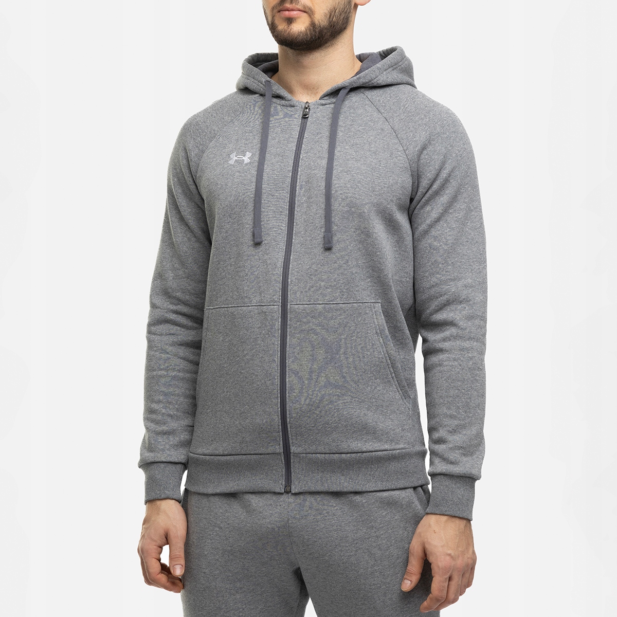 Under Armour Mikina Ua Rival Fleece Fz Hoodie-GRY