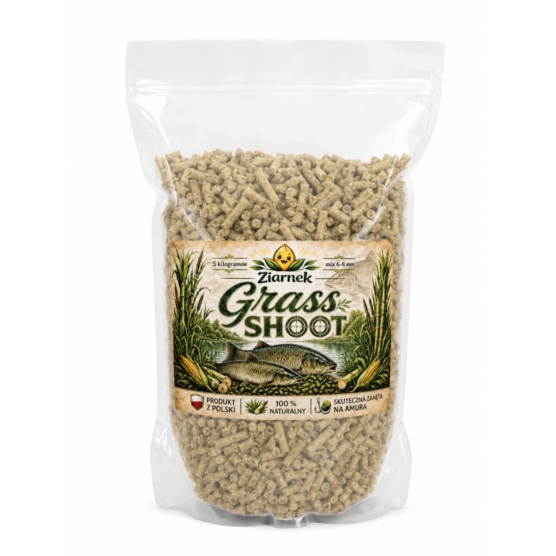 Ziarnek Pellet Zanętowy Grass Shot 5 kg Na Amura Karpia