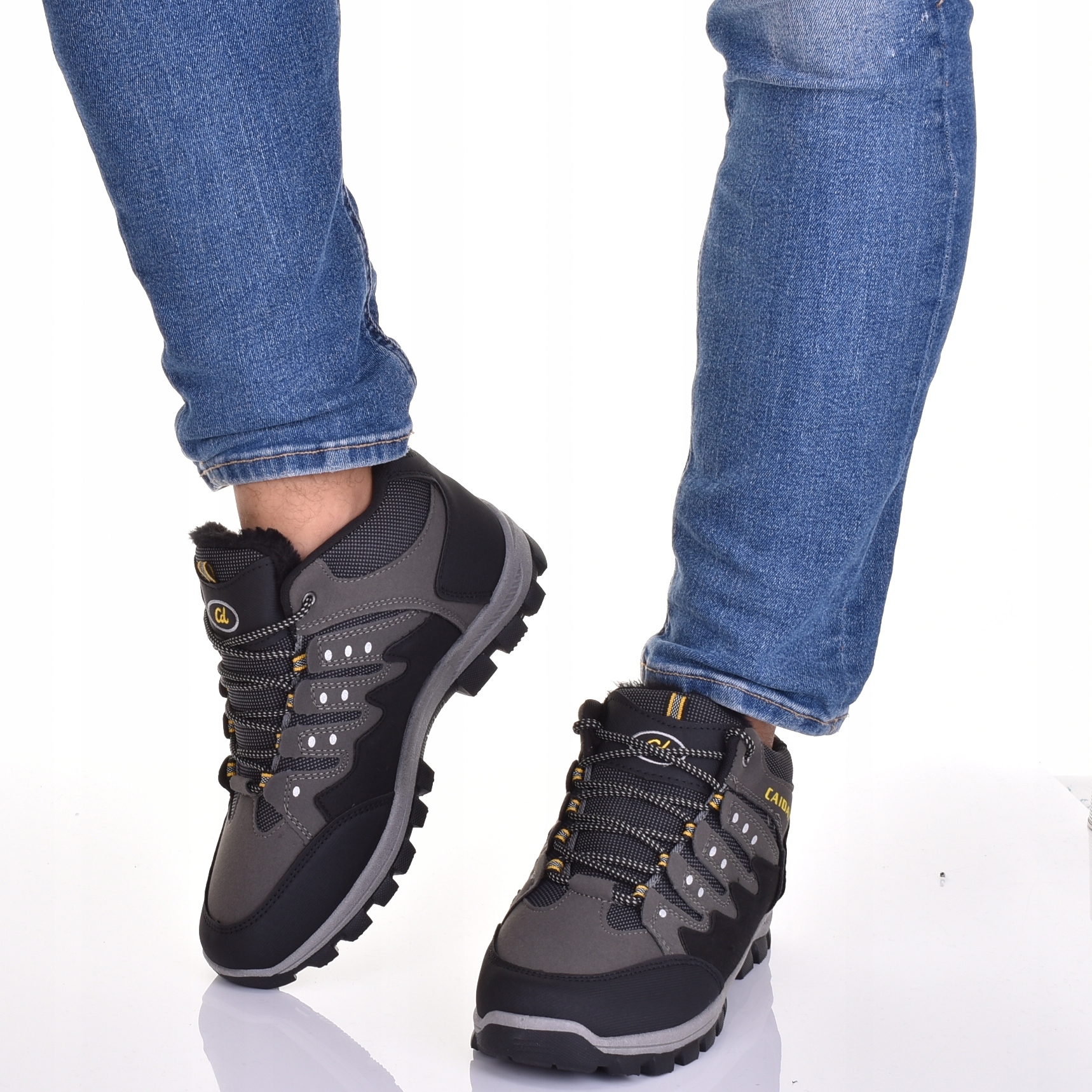 BUTY OCIEPLANE FUTERKIEM WYSOKIE ZIMOWE SOLIDNE MĘSKIE ŚNIEGOWCE Rozmiar 44