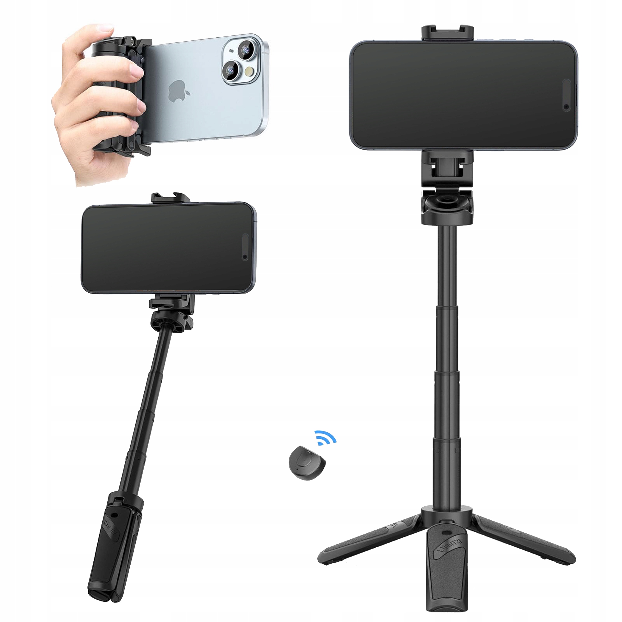 Kijek Do Selfie Stick Ulanzi Uchwyt Do Telefonu Trójnóg Z Pilotem Bluetooth