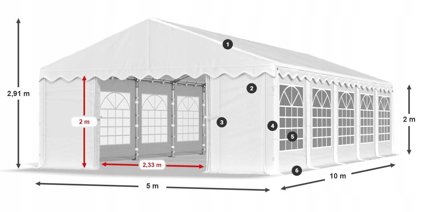 Namioty Wystawowe 5x10m Mocne DAS 240 S Typ namiot