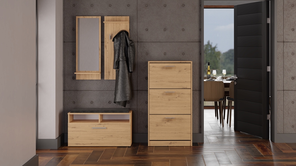 SZAFKA NA OBUWIE 60CM SŁUPEK BUTY REGAŁ KOMODA PÓŁKI SCHOWEK DĄB ARTISAN Głębokość mebla 28 cm