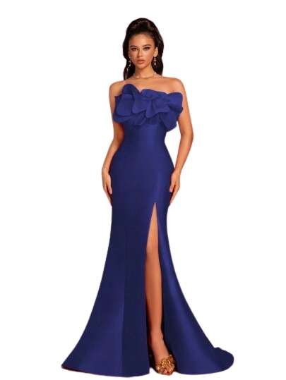 Shein Elegantní Šaty Tmavě Modré S Volánem 38 1HJ