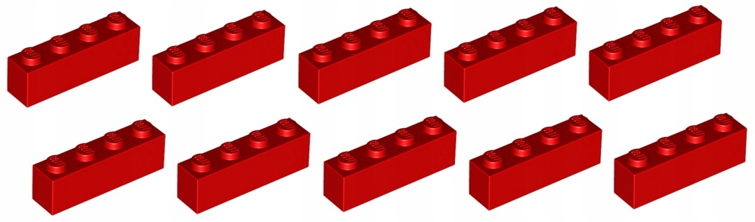 

Lego cegła 1x4 cczerwona 10 szt. 3010 Nowa