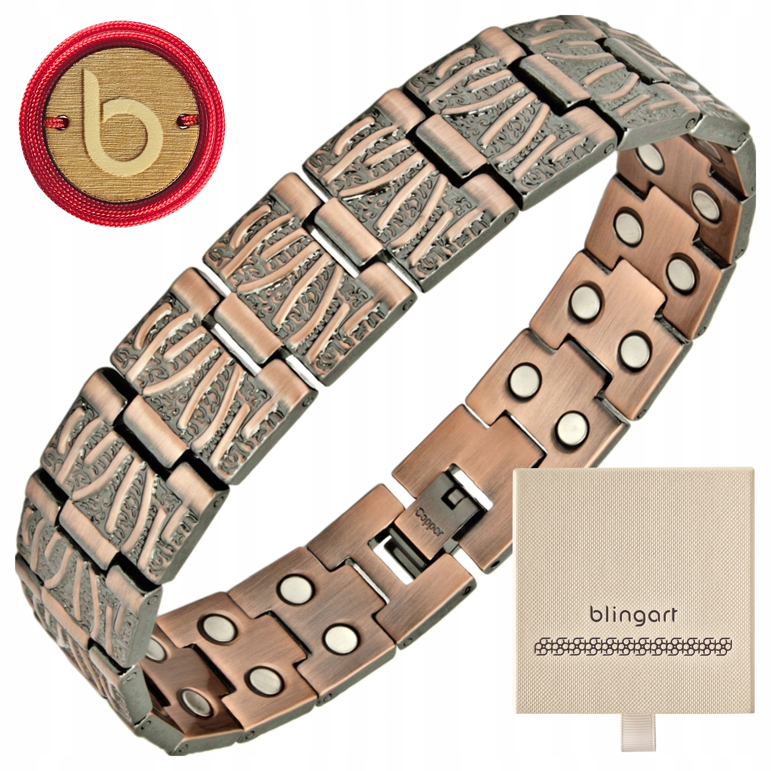 Dámský magnetický náramek pro zdraví měděný, široký Blingart
