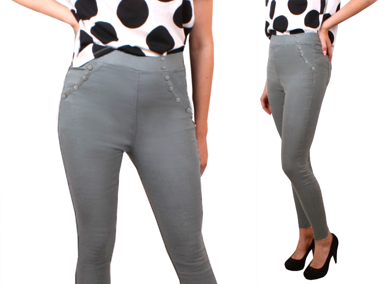 

Spodnie damskie jeans Tregginsy 202/6 szary 40/42