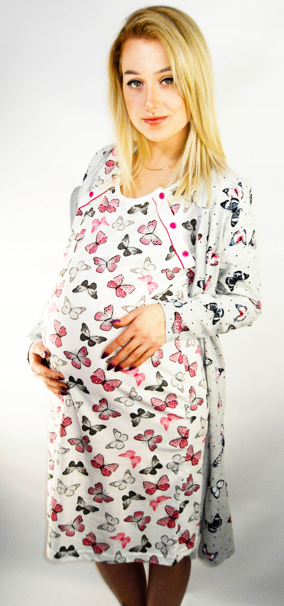 ZESTAW KOSZULA I SZLAFROK DO SZPITALA PORODU __ XL Kolor wielokolorowy