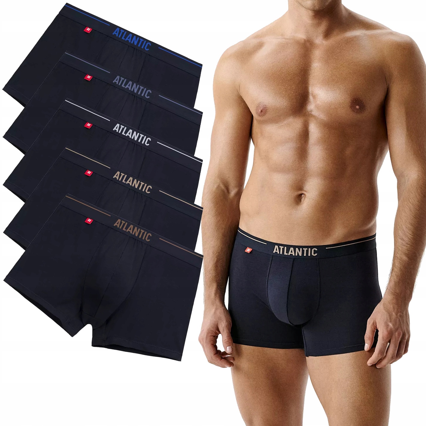 Pánské Boxerky Atlantic 5SMH004/NÁMOŘNICKÁ Modrá/xl