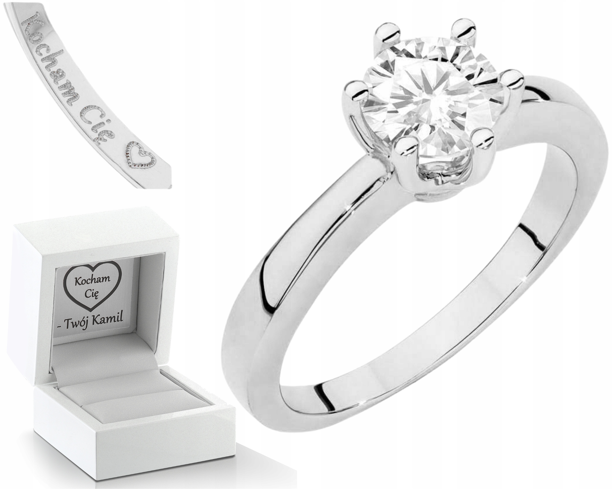 Bílé Zlato Prstýnek S Briliantem Lab 0,70 Ct Zlato 585 Dárek Gravírování