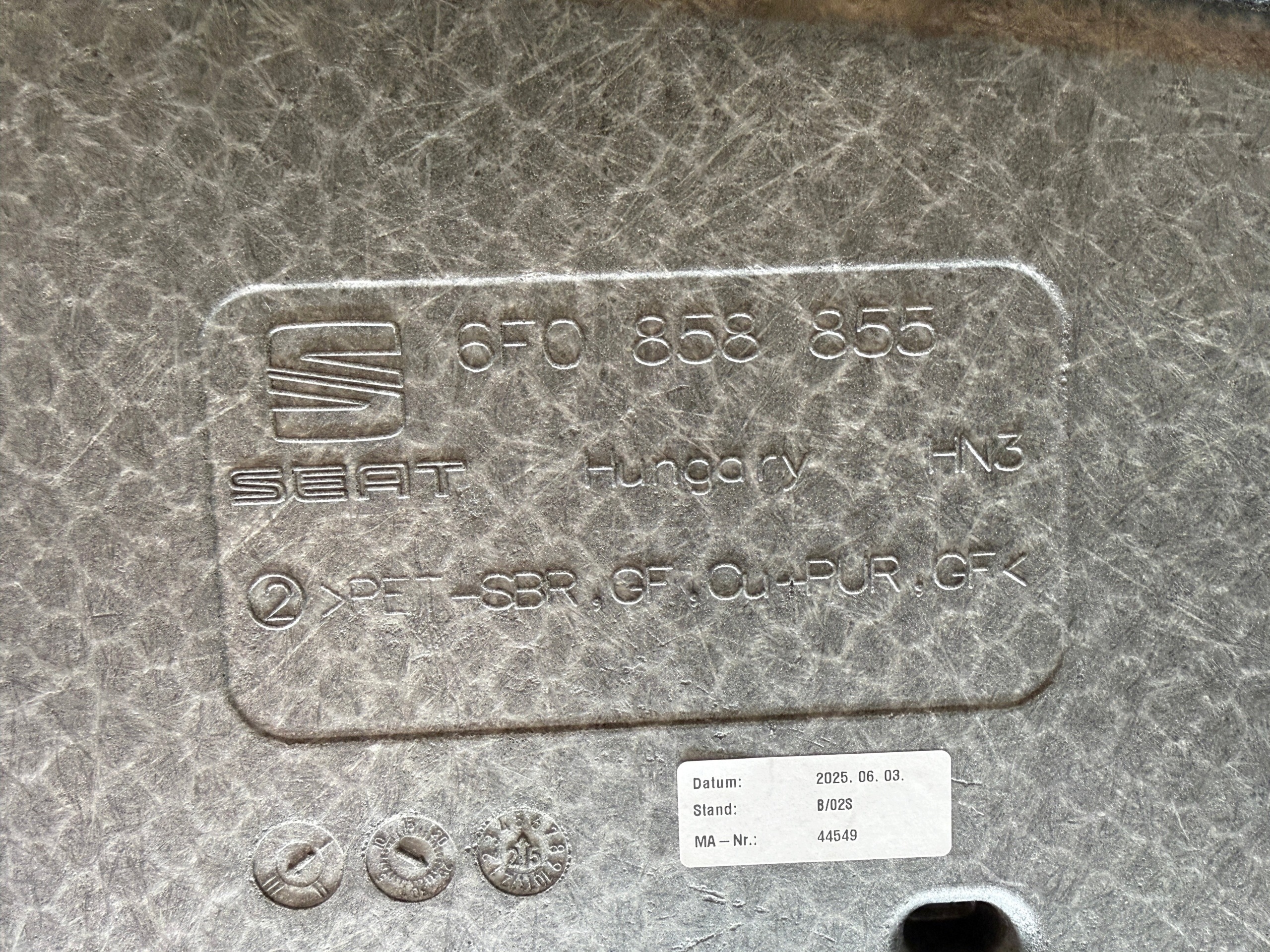 SEAT IBIZA V floor boot 6F0858855