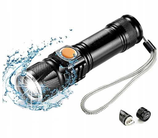Latarka Szperacz Ładowana Usb Cree XM-L T6 Zoom