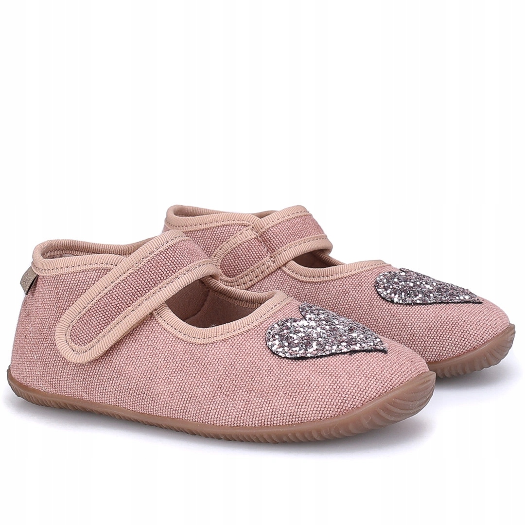 Emel kapcie Barefoot różowe z brokatowym sercem EK4000-12 21