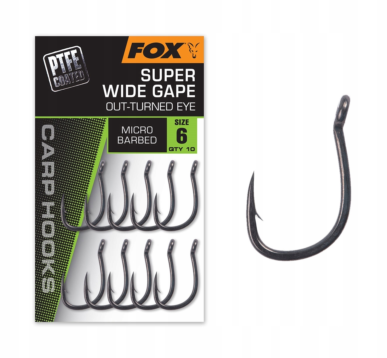 Fox Haczyki Carp Hooks Wide Gape Out Turned Nr6