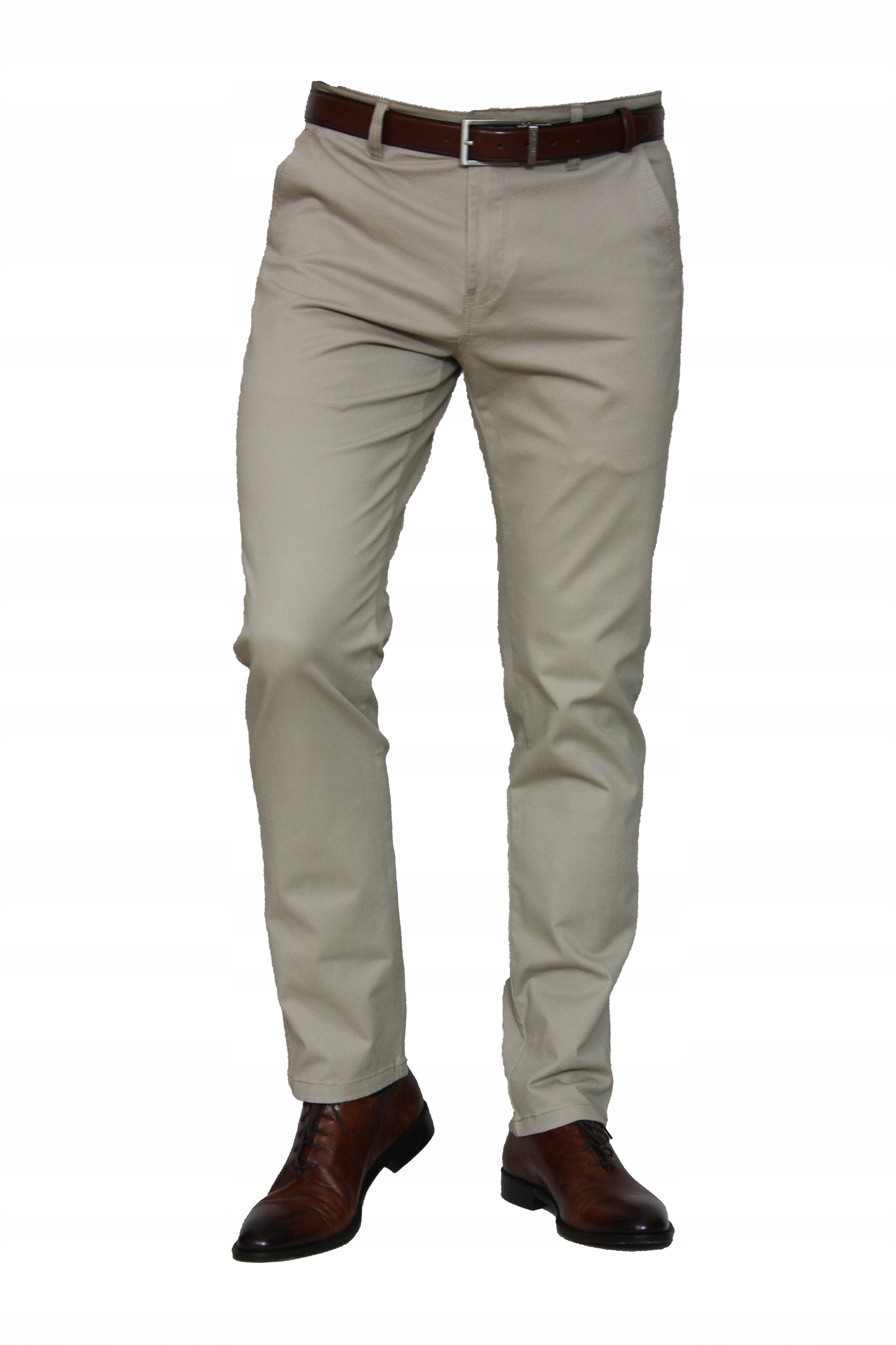 Pánské Návštěvní Kalhoty Chinos (béžová) W45 L32, obvod pasu 120-122 cm