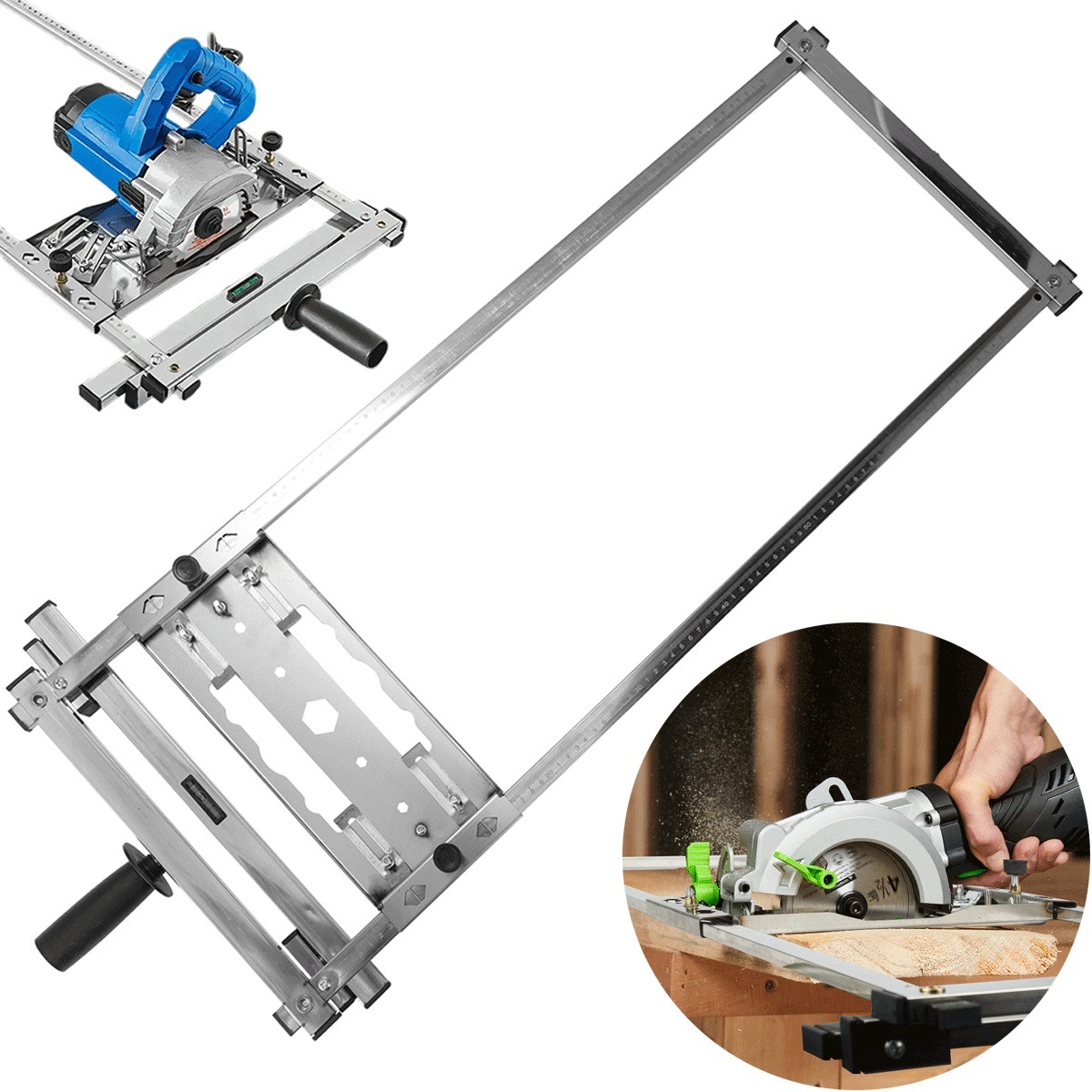 Regulovatelná Řezací Lišta S Vodováhou 0-75 CM Pro Šikmé Řezání
