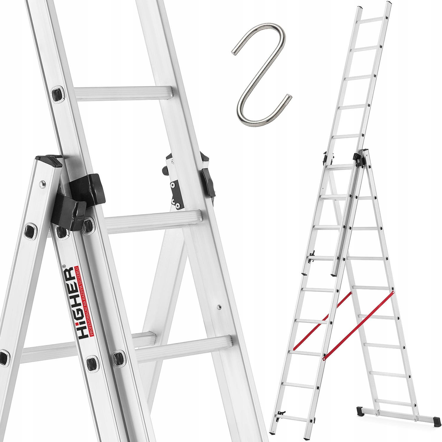 

Drabina Aluminiowa 3x9 Higher na schody + Gratis