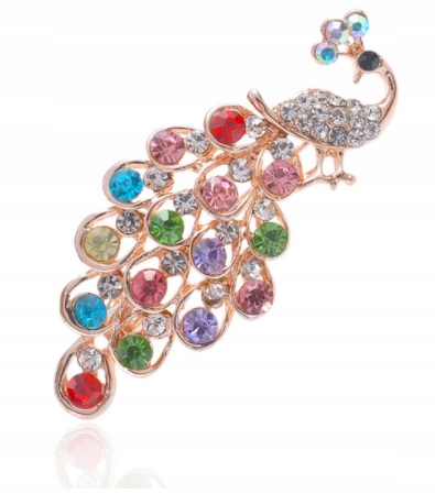 

Broszka Złoty Paw - Kolorowe Kryształy jakość Lux