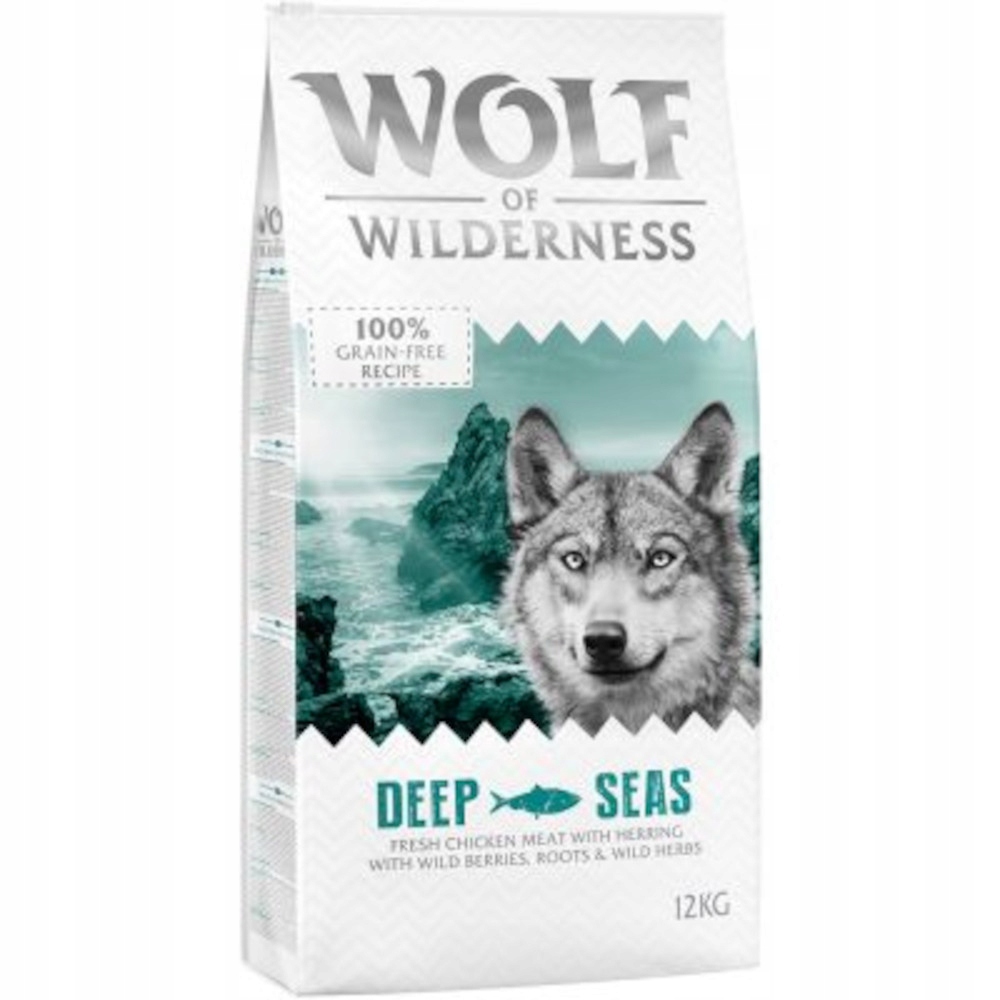 Wolf of Wilderness Adult „Deep Seas”, sleď 12 kg