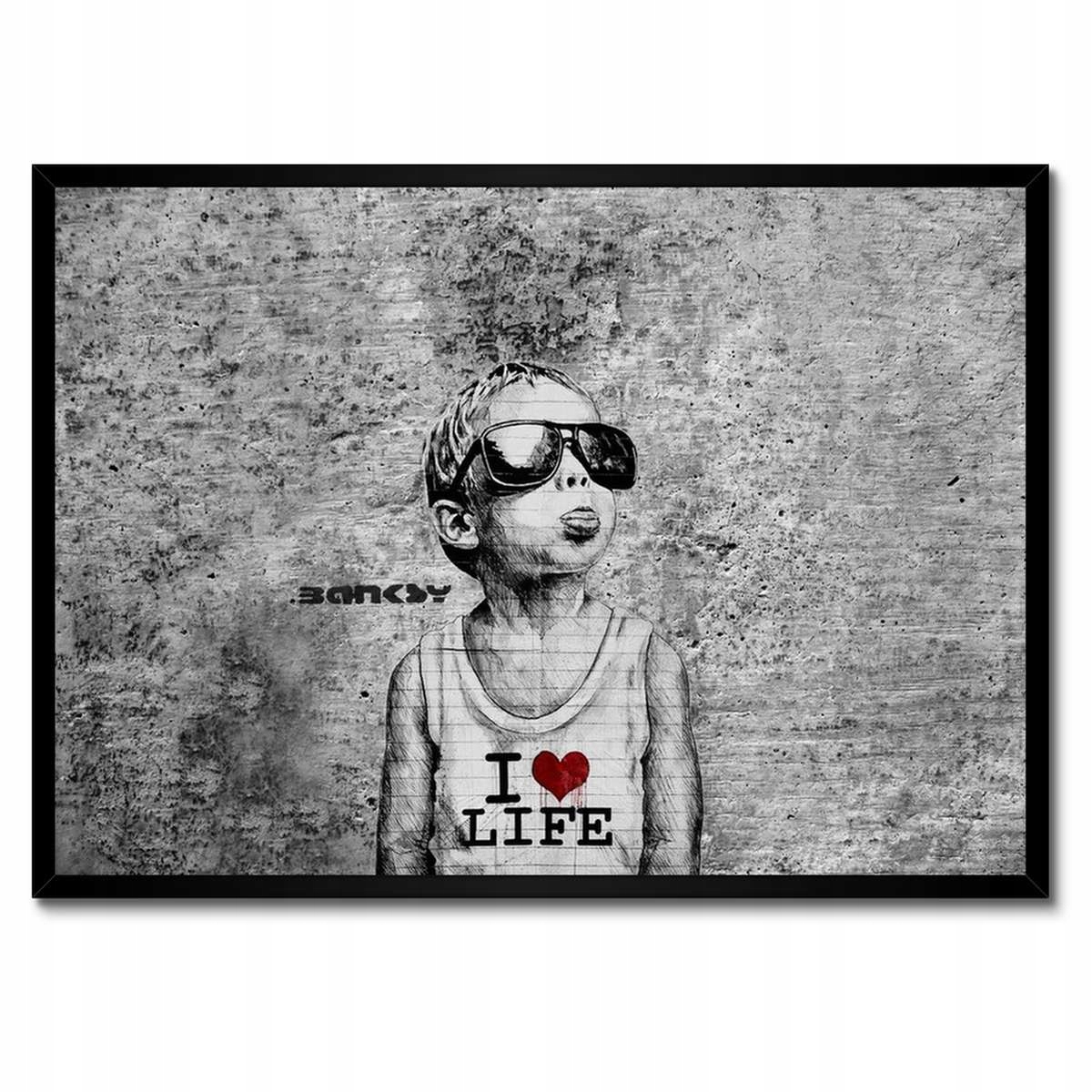 Plakáty v rámu 70x50 I love life Banksy Spray