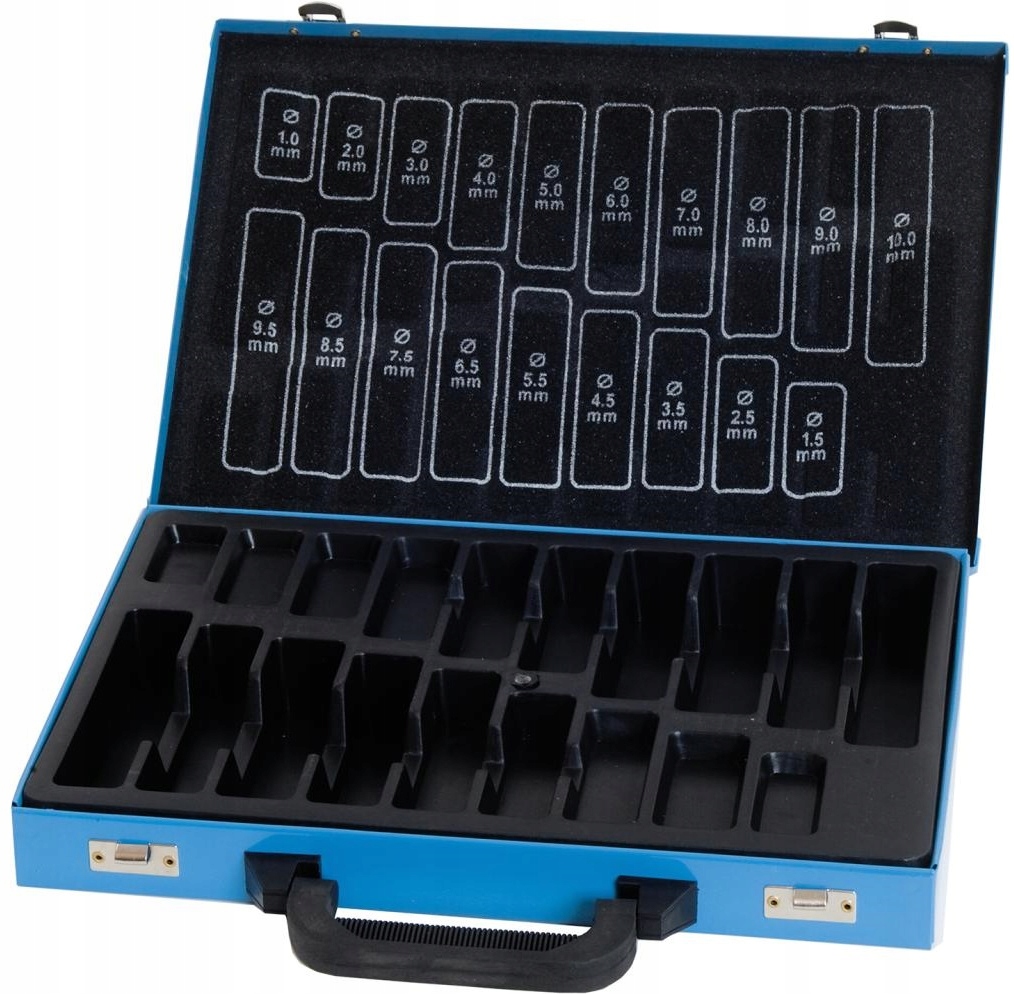 Kaseta metalowa na wiertła niebieska pusta 170-części Format