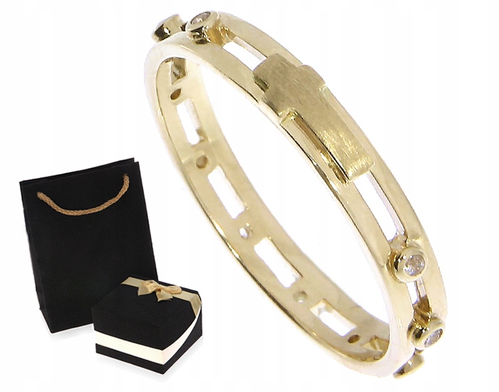 Prsten zlatý* žlutý* 585 křížek růženec prstýnek dárek r. 15 LgP674