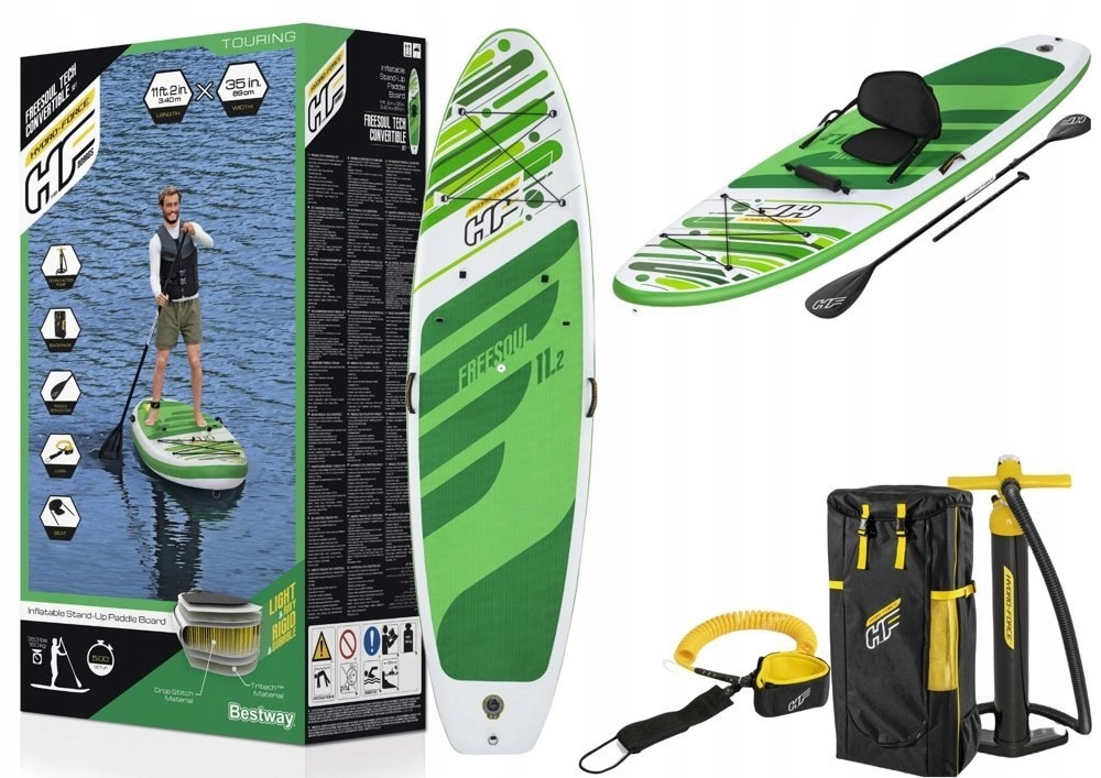 Bestway Deska Sup Hydro-Force Freesoul Tech Convertible 340x89x15cm Zielona