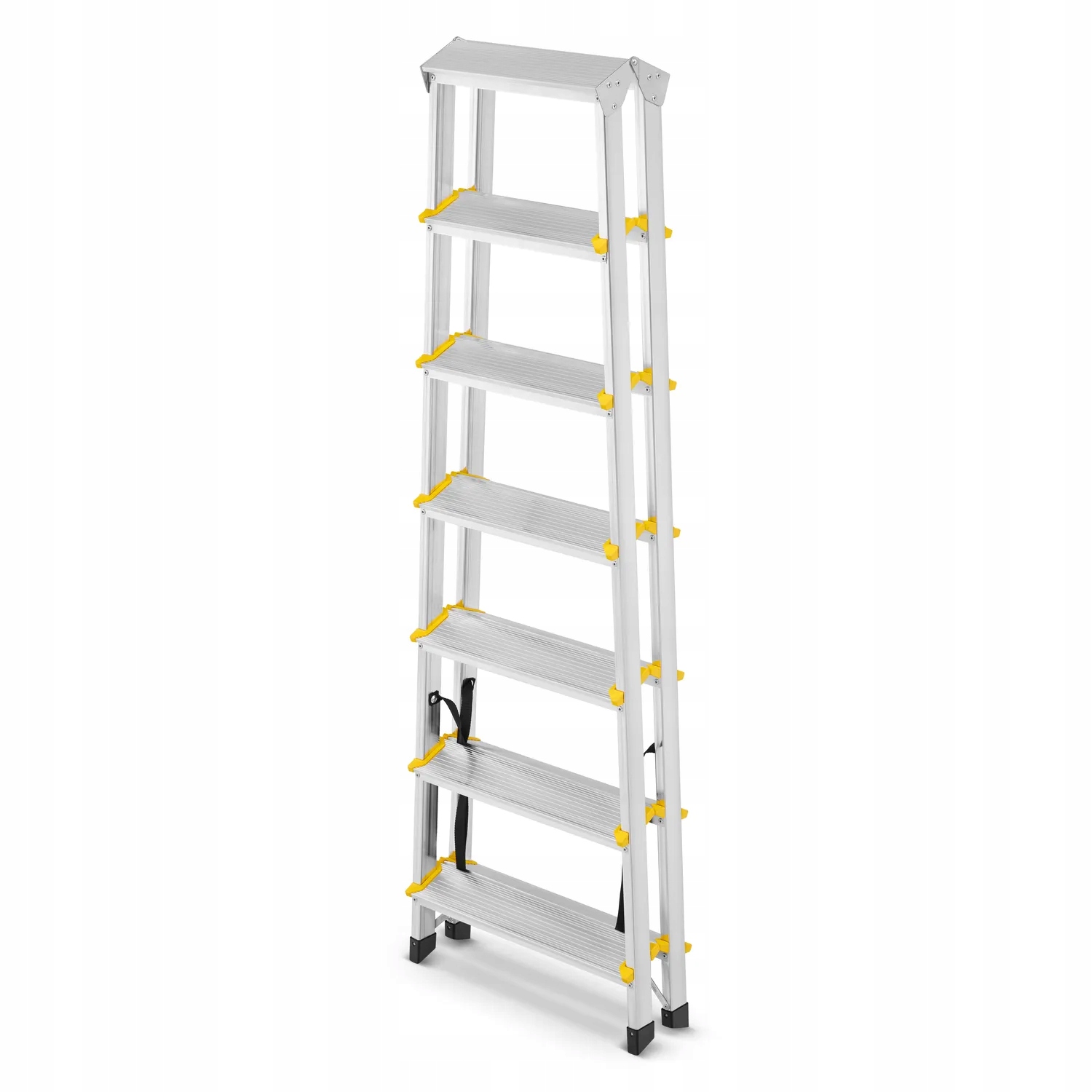 Drabina aluminiowa domowa dwustronna składana HIGHER 2x7 stopni taboret podnóżek schodek — 17