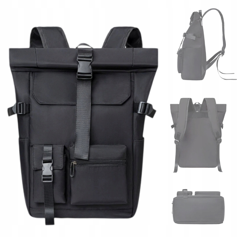 Plecak Miejski Sportowy Szkolny Turystyczny Roll-top Pojemny Zwijany