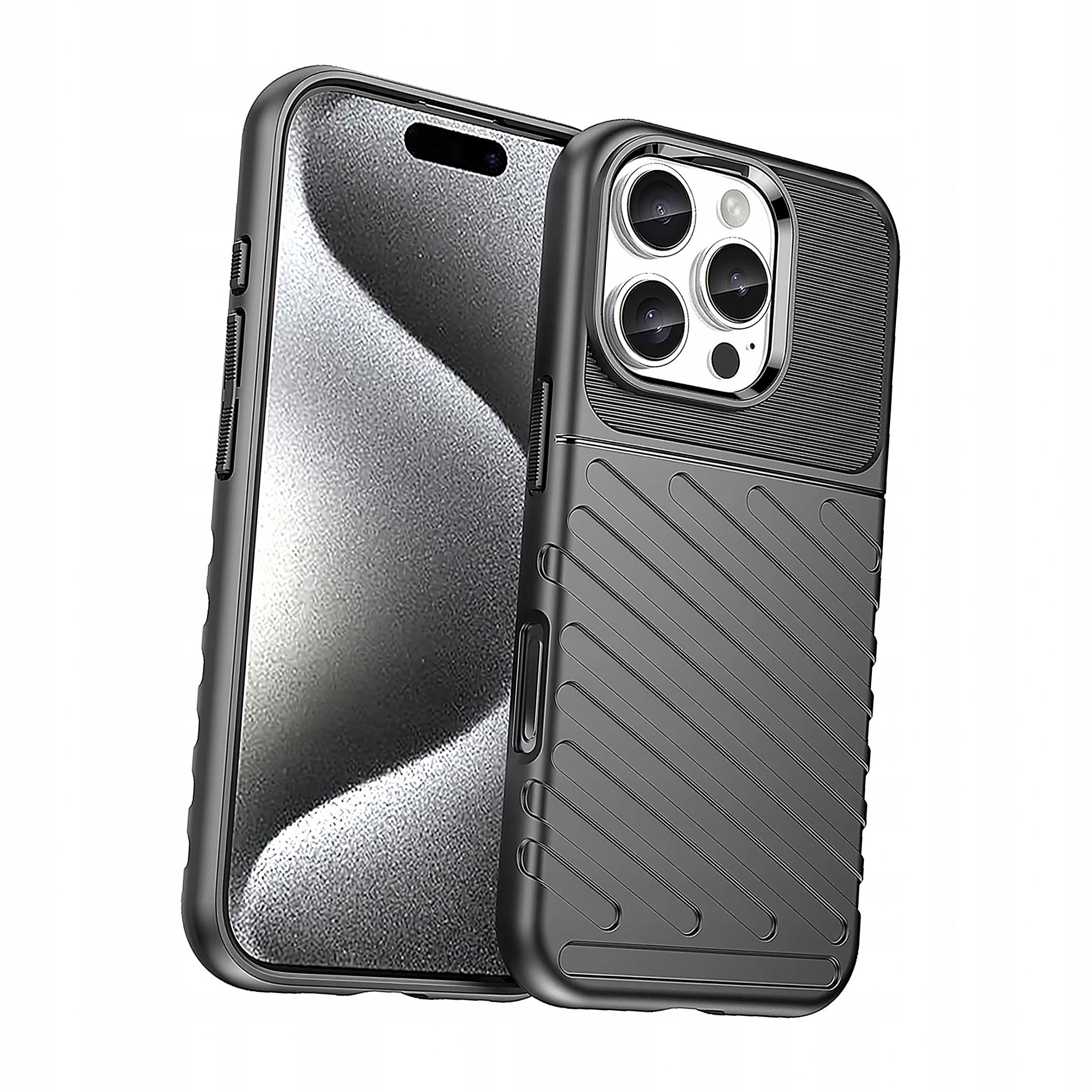 Etui plecki silikonowe Thunder Case do iPhone 16 Pro czarne
