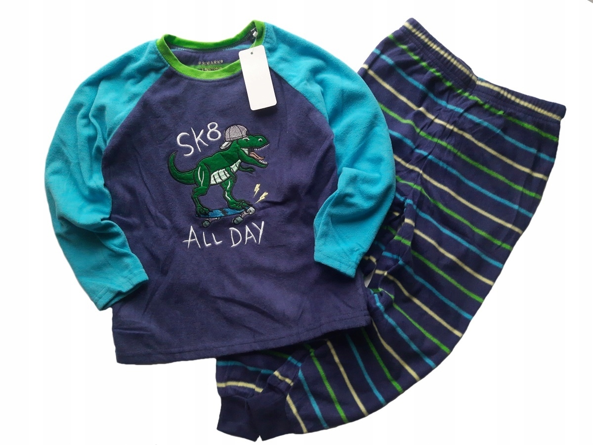 PRIMARK piżama PIŻAMKA polar DINOZAUR 5-6 lat 116