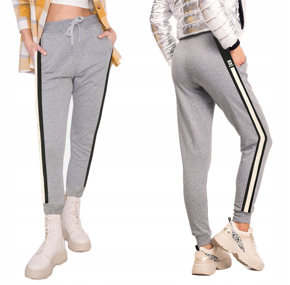 

Spodnie damskie Ciepłe dresy Szare 8257 42 XL