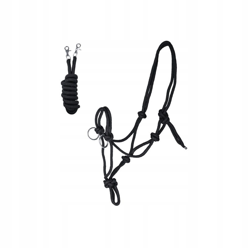 Kantar sznurkowy dla konia Waldhausen z wodzami czarny Full