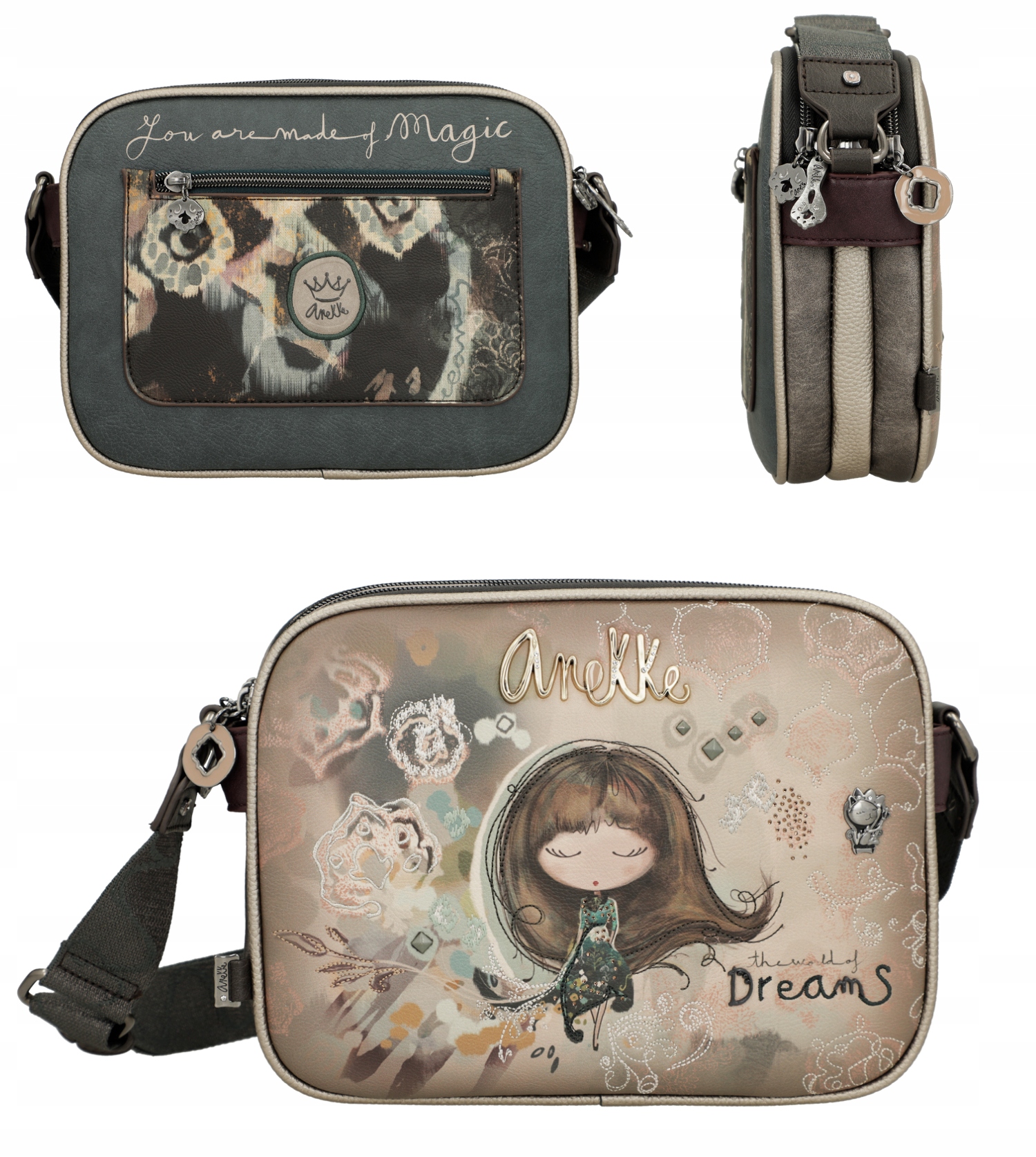 Anekke Real Dámská Crossbody Kabelka Přes Rameno S Klopou