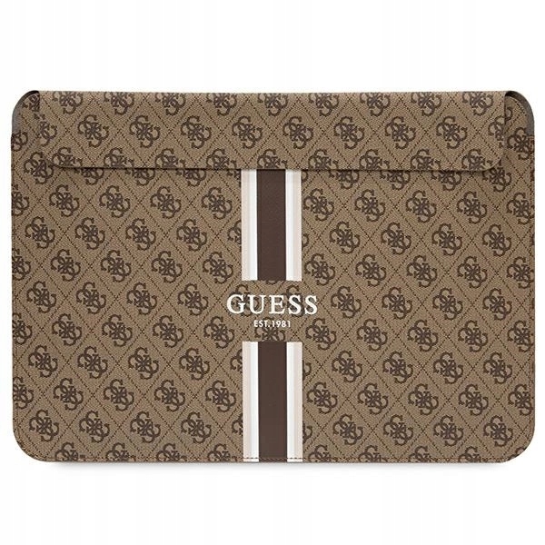 Pouzdro Guess 4G Printed Stripes na notebook 14" hnědé